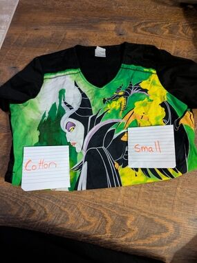Maleficent Graphic Scrub Top - Black & Green